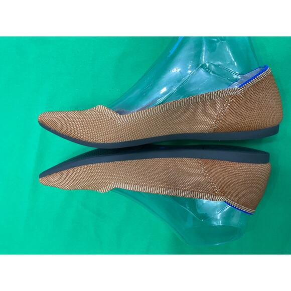 Rothy's The Point ballet flats the "Amber" burnt orange textile Blue Trim 7.5 - Picture 5 of 14